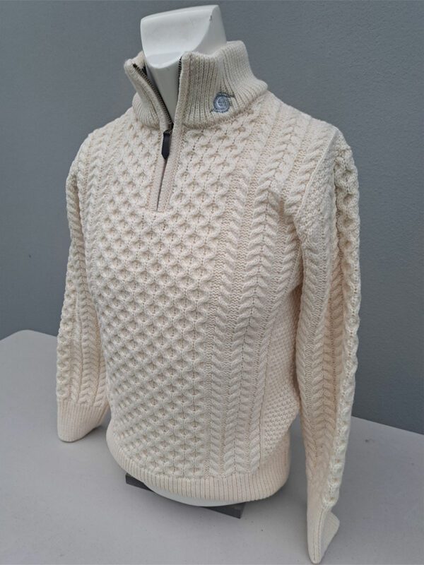 Natural (White) Aran Style Jumper - Image 2