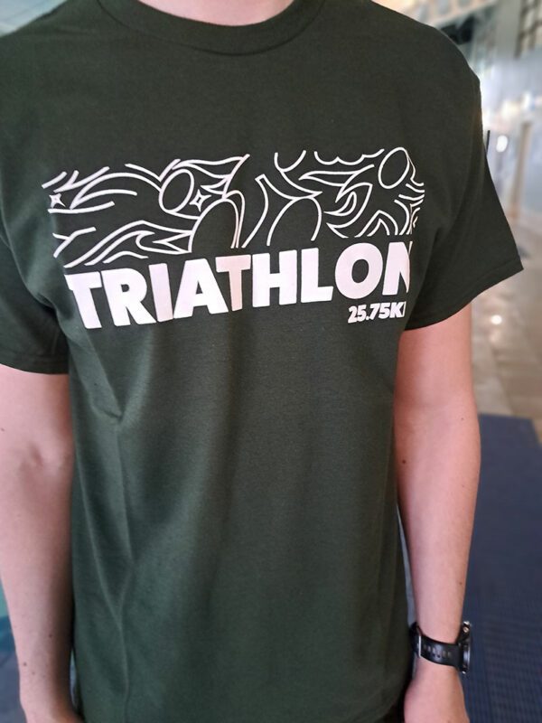 Tribal Triathlon 25.7km Unisex T-Shirt (Forest Green) - Image 4