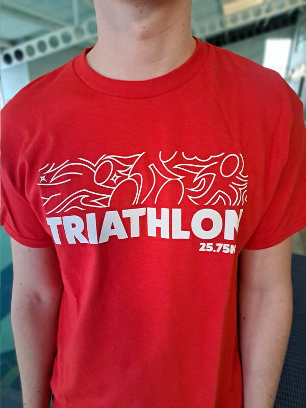 Tribal Triathlon 25.7km Unisex T-Shirt (Red) - Image 2