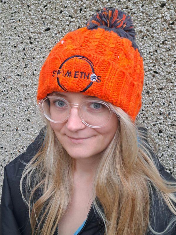 Swim Ethos Bobble Beanie (Orange/Grey) - Image 3