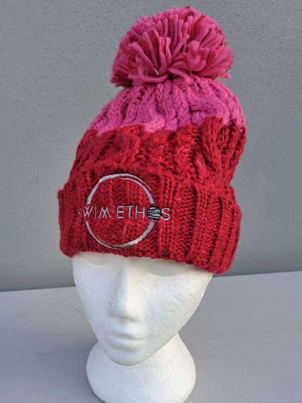 Swim Ethos Bobble Beanie (Red/Pink) - Image 2