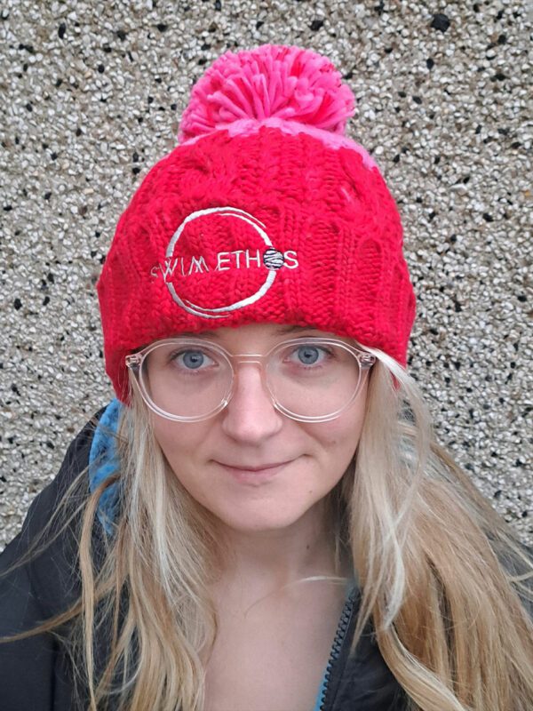 Swim Ethos Bobble Beanie (Red/Pink) - Image 3